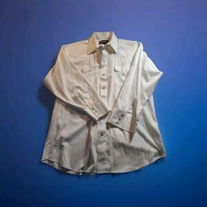 Panhandle Slim Size 16.5-32 Men's Large White Pearl‎ Snap Long Sleeve 849